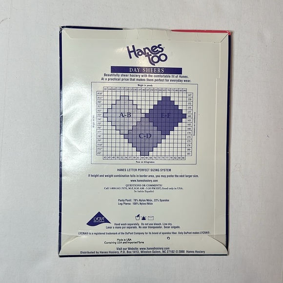 Hanes Too Day Sheer Control Top Sandalfoot Size EF Classic Navy Vintage - Picture 2 of 6